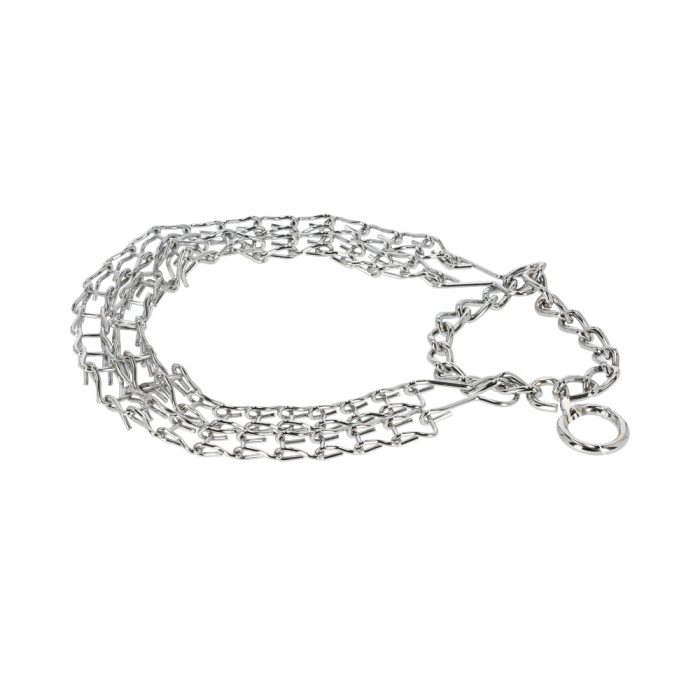 Metalna poluzatezna ogrlica - SPIKED dvojna 1